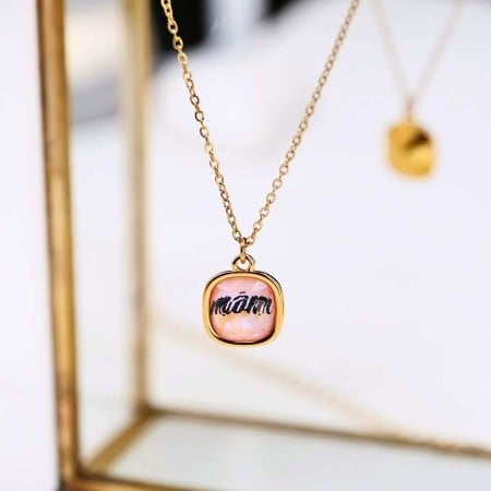 Κολιέ Mom: Κρύσταλλο Swarovski με Χάραξη