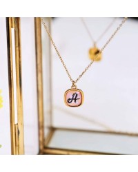 Xειροποίητo Κολιέ με κρύσταλλο Swarovski | Χάραξη με Αρχικό Γράμμα Xειροποίητo Κολιέ με κρύσταλλο Swarovski - Χάραξη με Αρχικό Γράμμα