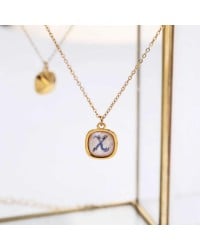 Xειροποίητo Κολιέ με κρύσταλλο Swarovski | Χάραξη με Αρχικό Γράμμα Xειροποίητo Κολιέ με κρύσταλλο Swarovski - Χάραξη με Αρχικό Γράμμα