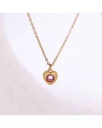 Χειροποίητο Κολιέ Καρδιά με Κρύσταλλο Swarovski Xειροποίητo κολιέ από επιχρυσωμένο ανοξείδωτο ατσάλι με καρδιά