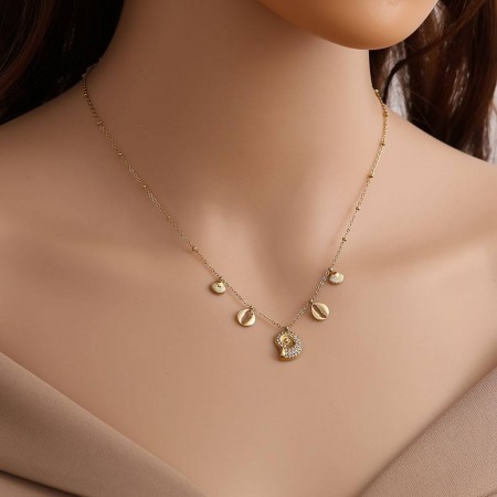 Stainless Steel Jewelry: Κολιέ με Κοχύλια & Στρας