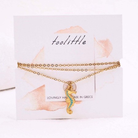 Stainless Steel Jewelry: Κολιέ Enamelled Seahorse Stainless Steel Jewelry: Κολιέ Enamelled Seahorse