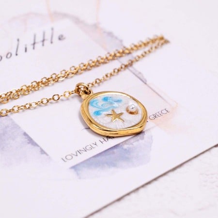 Stainless Steel Jewelry: Κολιέ Mother of Pearl| Starfish