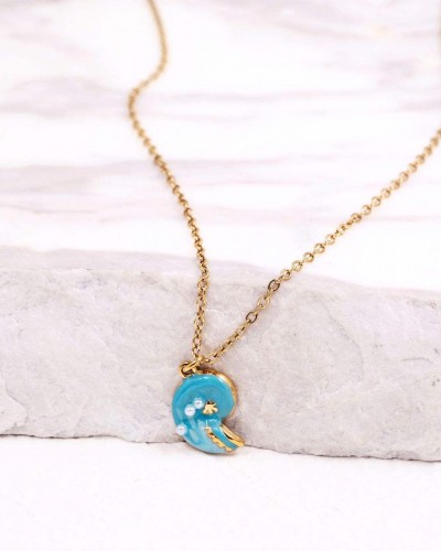 Stainless Steel Jewelry: Κολιέ Pearl Sea Shell