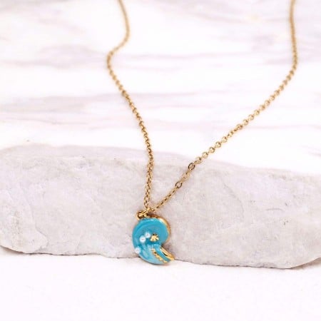 Stainless Steel Jewelry: Κολιέ Pearl Sea Shell