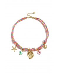 Paracord Jewelry: Κολιέ Ανοξείδωτο Ατσάλι & Θαλασσινά Charms Καλοκαιρινό κολιέ από επιχρυσωμένο ανοξείδωτο ατσάλι και κορδόνι Paracord