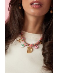 Paracord Jewelry: Κολιέ Ανοξείδωτο Ατσάλι & Θαλασσινά Charms Καλοκαιρινό κολιέ από επιχρυσωμένο ανοξείδωτο ατσάλι και κορδόνι Paracord