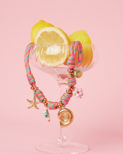 Paracord Jewelry: Κολιέ Ανοξείδωτο Ατσάλι| Φούξια