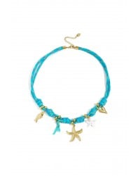 Paracord Jewelry: Κολιέ Ανοξείδωτο Ατσάλι & Θαλασσινά Charms Καλοκαιρινό κολιέ από επιχρυσωμένο ανοξείδωτο ατσάλι και κορδόνι Paracord