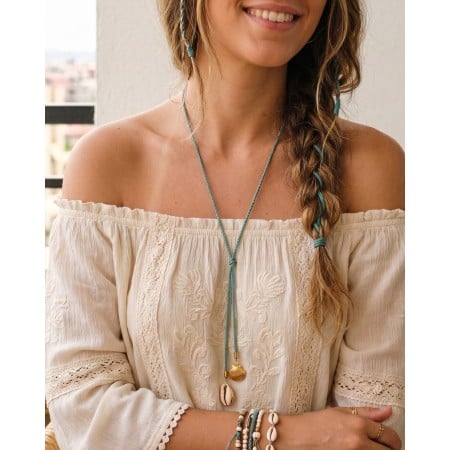 Steel Gold-plated Necklace - Cord & Sea Shells
