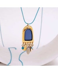Xειροποίητo Επίχρυσο Boho Κολιέ με Σμάλτο Xειροποίητo μακρύ κολιέ με επίχρυση επιμετάλλωση και σμάλτο