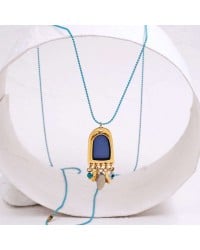Xειροποίητo Επίχρυσο Boho Κολιέ με Σμάλτο Xειροποίητo μακρύ κολιέ με επίχρυση επιμετάλλωση και σμάλτο
