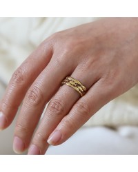 Επιχρυσωμένο Δαχτυλίδι από Ανοξείδωτο Ατσάλι Επιχρυσωμένο Δαχτυλίδι από Ανοξείδωτο Ατσάλι