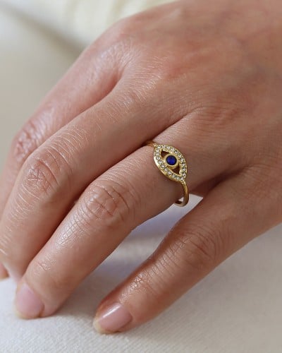 Δαχτυλίδι Ανοξείδωτο Ατσάλι | Zircon Evil Eye
