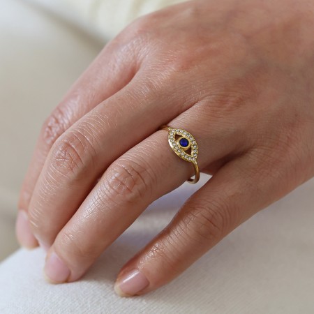 Δαχτυλίδι Ανοξείδωτο Ατσάλι | Zircon Evil Eye