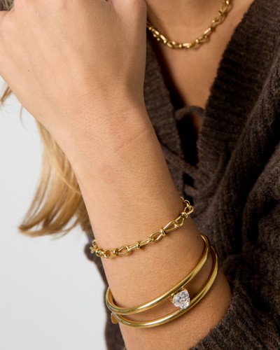 Stainless Steel Jewelry | Gold-plated Chain Bracelet "Knot"
