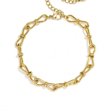 Stainless Steel Jewelry: Επίχρυσο Βραχιόλι Αλυσίδα "Knot"
