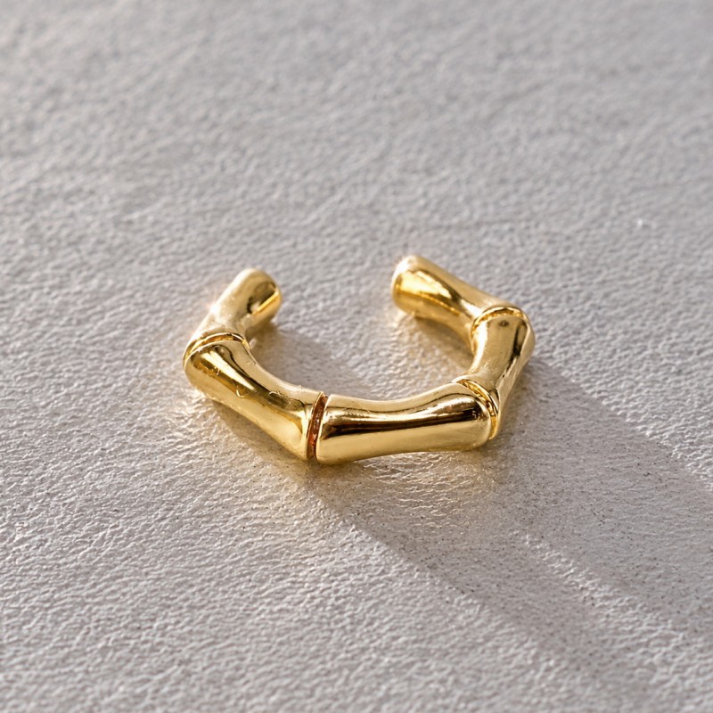 Bamboo Ear Cuff από Ανοξείδωτο Ατσάλι Bamboo Ear Cuff από Ανοξείδωτο Ατσάλι με Επίχρυση Επιμετάλλωση 24Κ