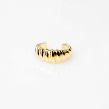 Ear Cuff από Ανοξείδωτο Ατσάλι με Ανάγλυφο Σχέδιο