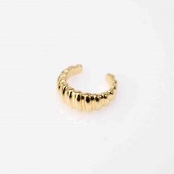 24K Gold-Plated Textured Stainless Steel Ear Cuff
