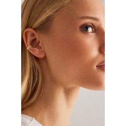 24K Gold-Plated Textured Stainless Steel Ear Cuff