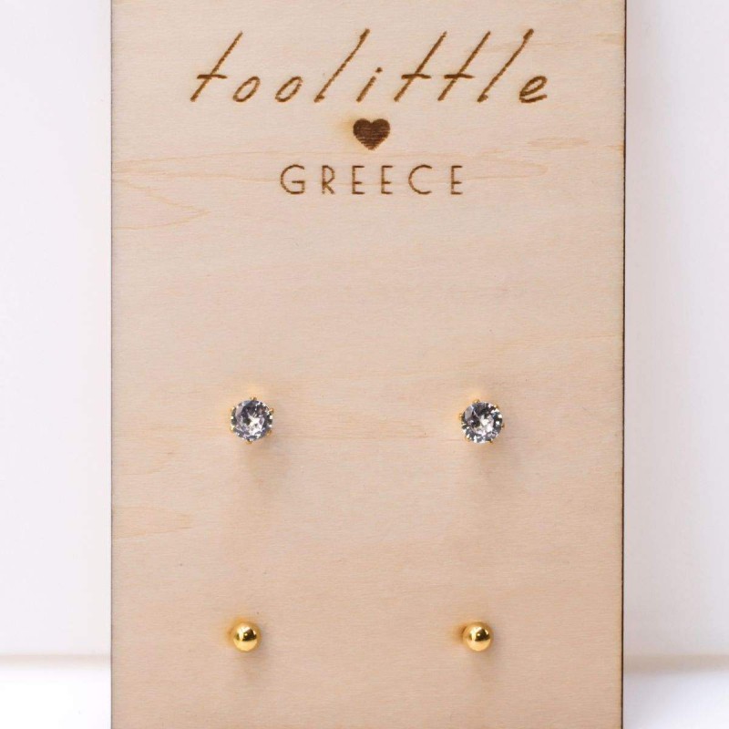 Set of 2 Stainless Steel Stud Earrings Set of 2 Stainless Steel Stud Earrings