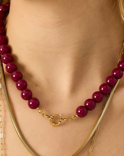Stainless Steel Jewelry: Χειροποίητο Κολιέ με Πέτρες