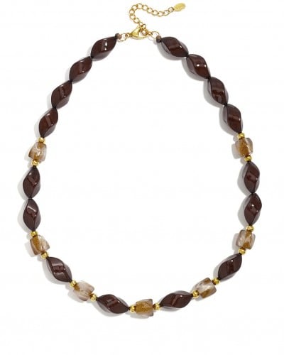 Stainless Steel Jewelry: Χειροποίητο Κολιέ με Πέτρες