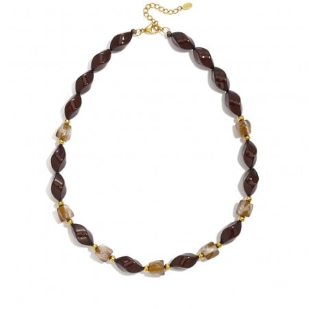 Stainless Steel Jewelry: Χειροποίητο Κολιέ με Πέτρες